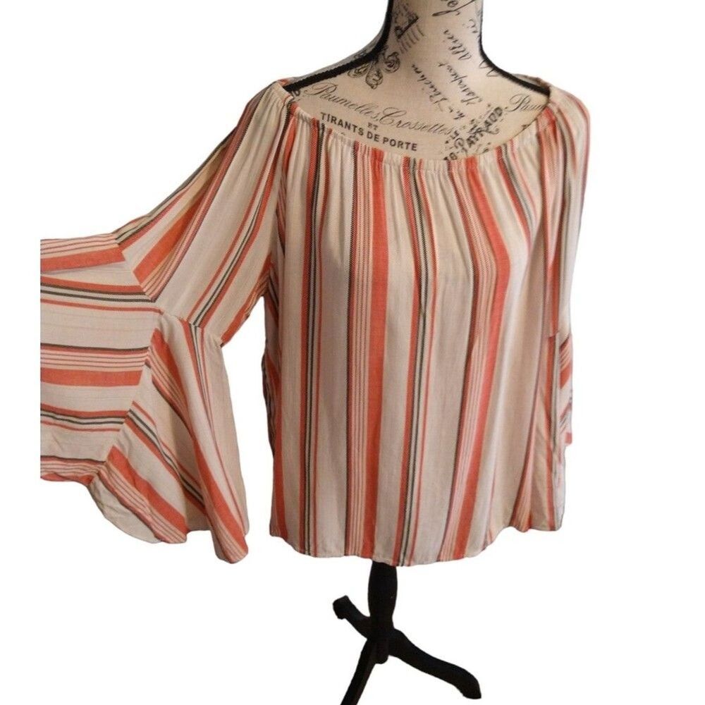 Fever  flared off the shoulder top 1x Neutral boho Feminine Cottage Core